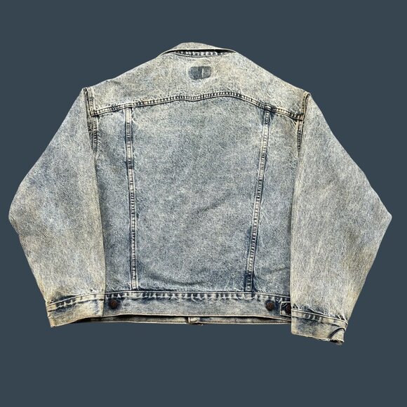 VTG Levi's Jean Jacket 70507-0219 Mens XL Blue Acid Wash USA Streetwear 90s - Picture 2 of 10